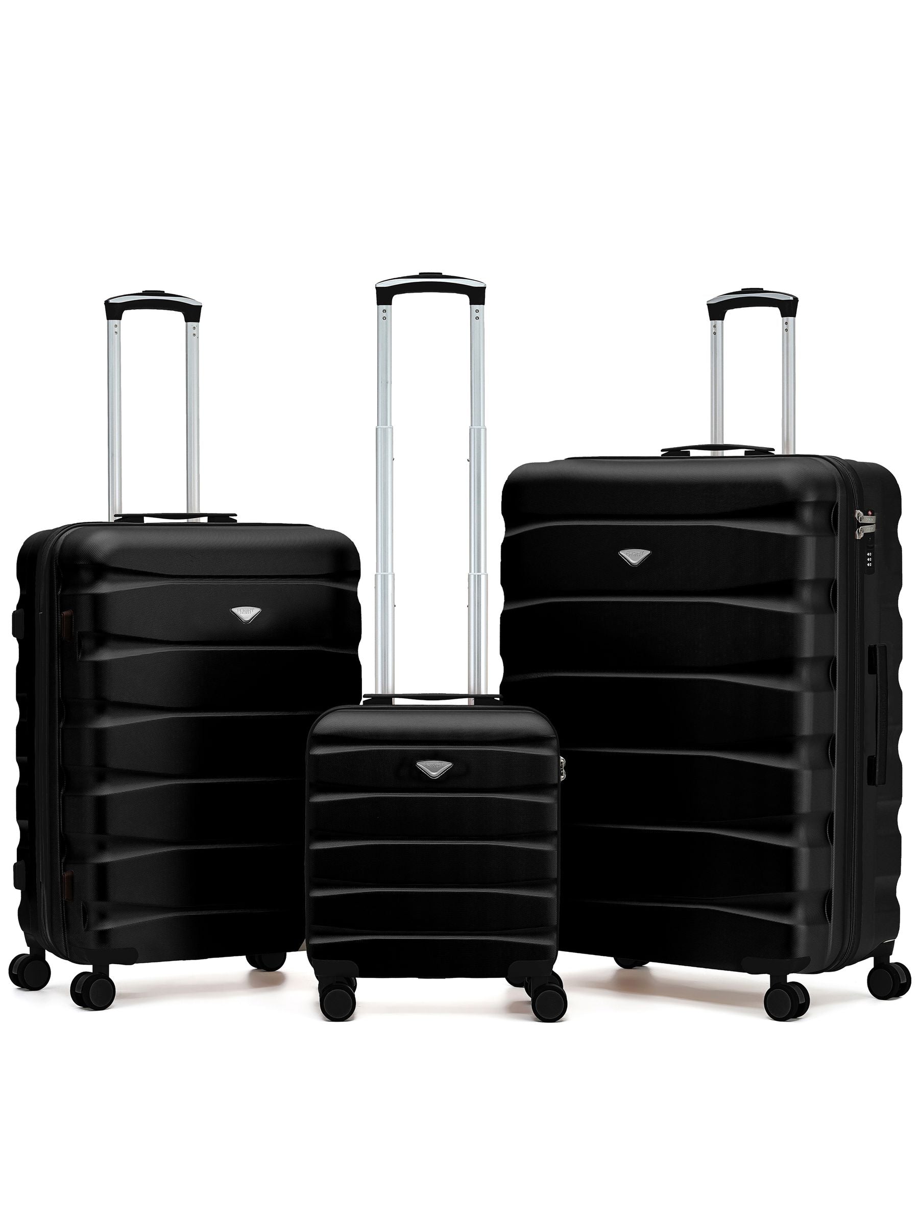 Flight Knight Pastel Cream 3-Piece Lightweight Luggage Set with Cabin Carry On (45x36x20cm)