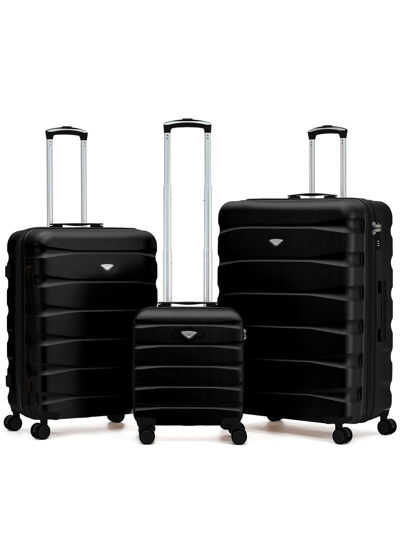 Flight Knight Pastel Cream 3-Piece Lightweight Luggage Set with Cabin Carry On (45x36x20cm)