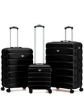 Flight Knight Pastel Cream 3-Piece Lightweight Luggage Set with Cabin Carry On (45x36x20cm)