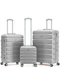 Flight Knight Pastel Cream 3-Piece Lightweight Luggage Set with Cabin Carry On (45x36x20cm)
