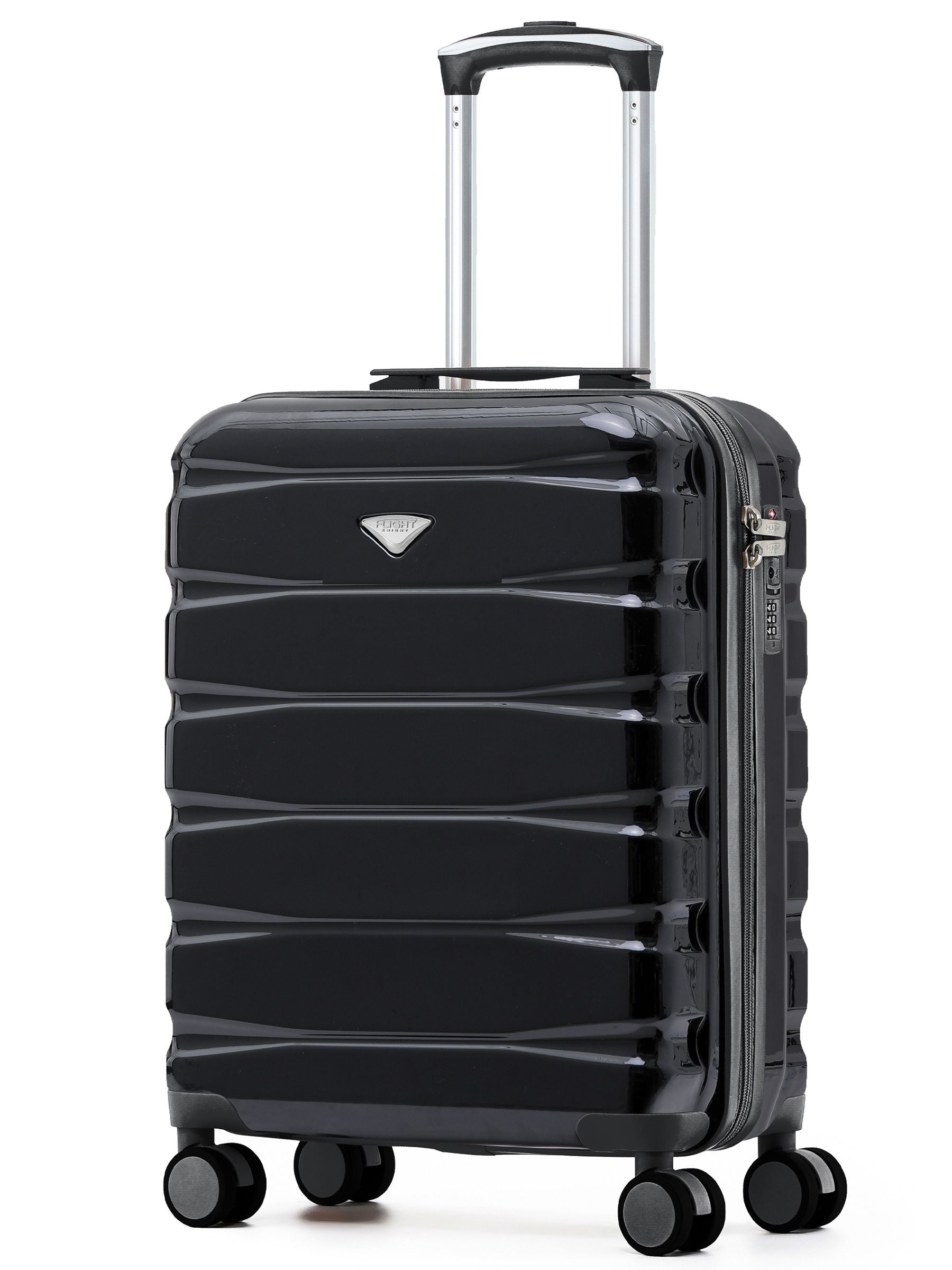 Flight Knight Coal Black Hand Luggage Maximum Size for Ryanair (Priority) Cabin Bag Overhead Carry On TUI Approved