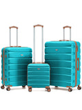 Flight Knight Pastel Cream 3-Piece Lightweight Luggage Set with Cabin Carry On (45x36x20cm)