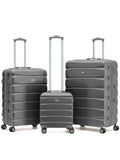 Flight Knight Pastel Cream 3-Piece Lightweight Luggage Set with Cabin Carry On (45x36x20cm)