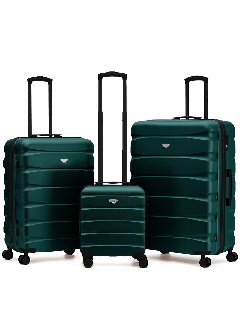 Flight Knight Pastel Cream 3-Piece Lightweight Luggage Set with Cabin Carry On (45x36x20cm)