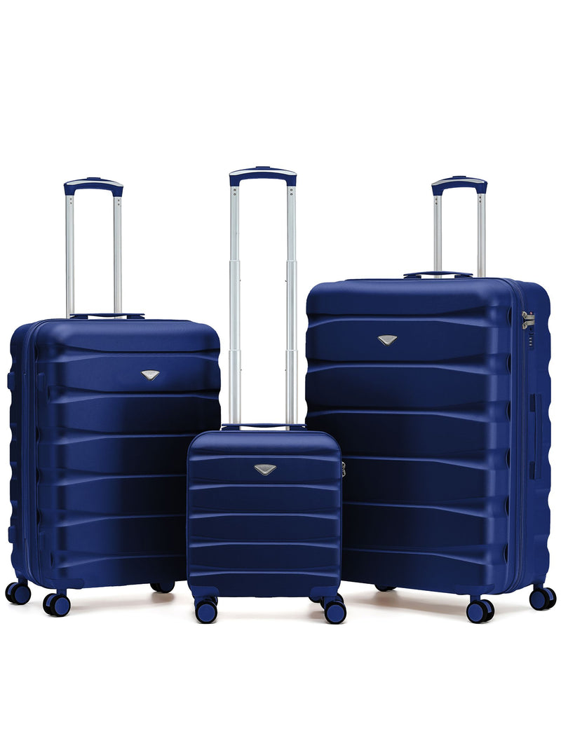 Flight Knight Pastel Cream 3-Piece Lightweight Luggage Set with Cabin Carry On (45x36x20cm)