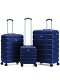 Flight Knight Pastel Cream 3-Piece Lightweight Luggage Set with Cabin Carry On (45x36x20cm)