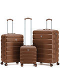 Flight Knight Pastel Cream 3-Piece Lightweight Luggage Set with Cabin Carry On (45x36x20cm)