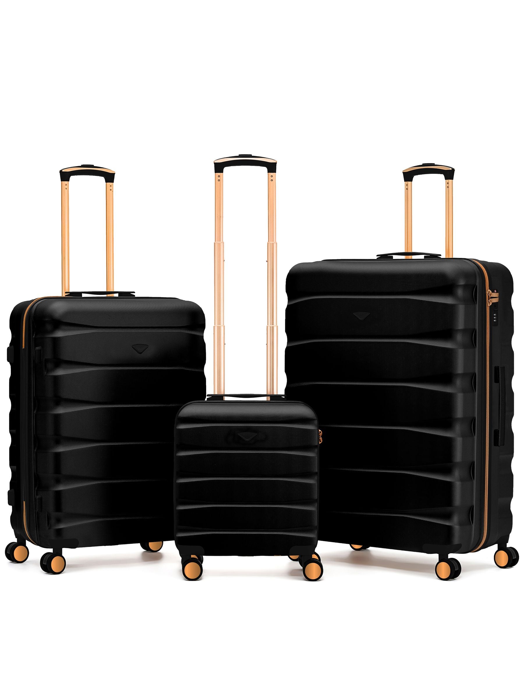 Flight Knight Pastel Cream 3-Piece Lightweight Luggage Set with Cabin Carry On (45x36x20cm)