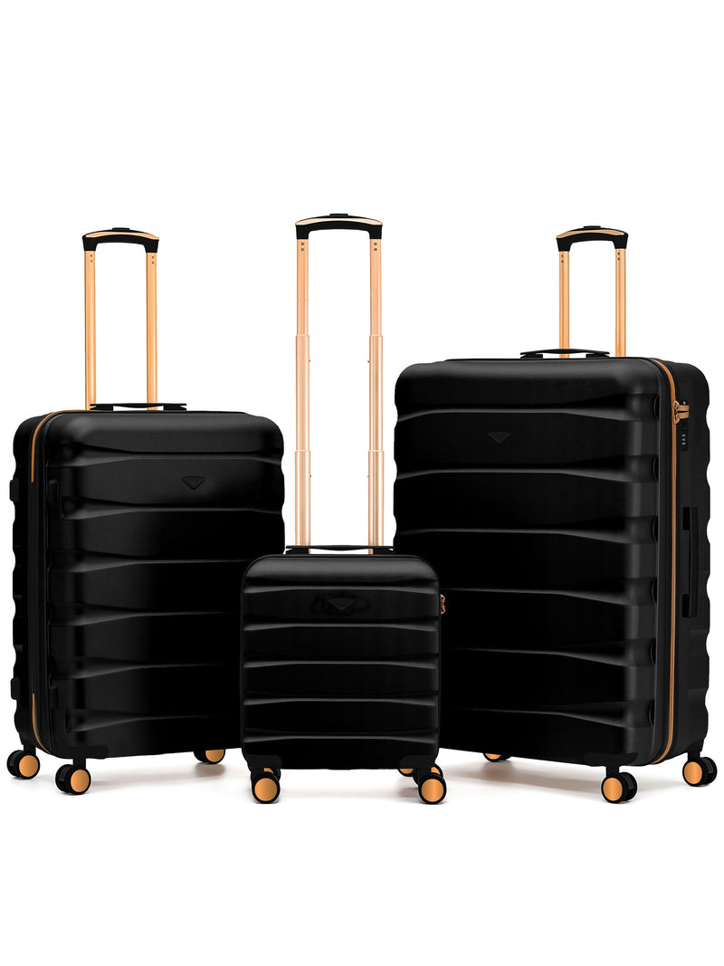 Flight Knight Pastel Cream 3-Piece Lightweight Luggage Set with Cabin Carry On (45x36x20cm)