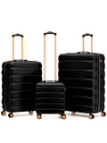 Flight Knight Pastel Cream 3-Piece Lightweight Luggage Set with Cabin Carry On (45x36x20cm)