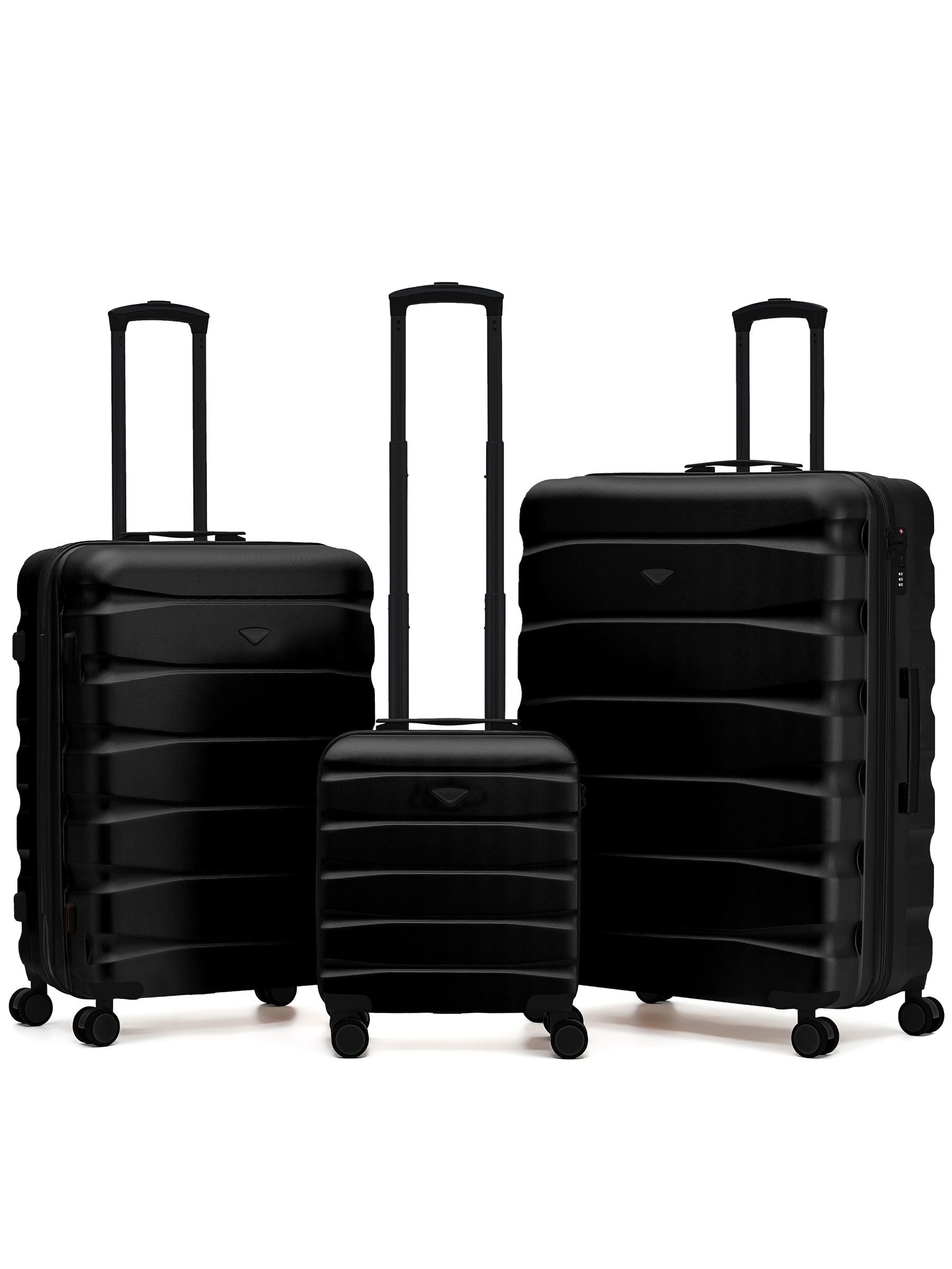 Flight Knight Pastel Cream 3-Piece Lightweight Luggage Set with Cabin Carry On (45x36x20cm)