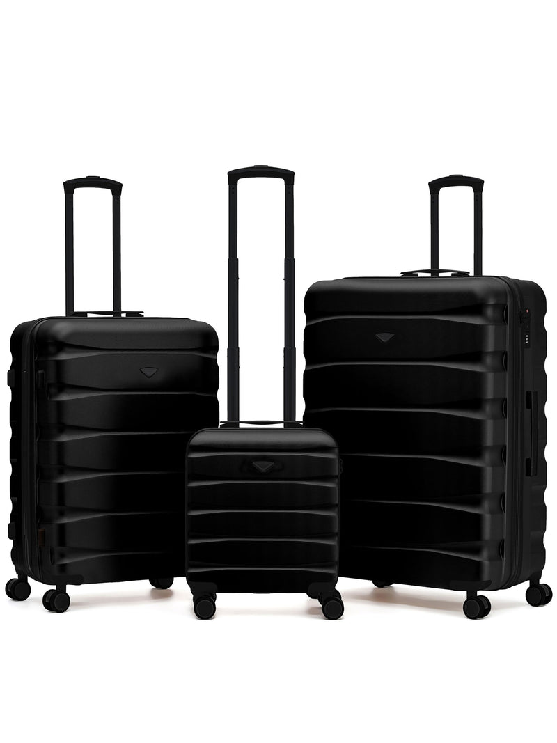 Flight Knight Pastel Cream 3-Piece Lightweight Luggage Set with Cabin Carry On (45x36x20cm)
