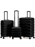 Flight Knight Pastel Cream 3-Piece Lightweight Luggage Set with Cabin Carry On (45x36x20cm)