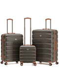Flight Knight Pastel Cream 3-Piece Lightweight Luggage Set with Cabin Carry On (45x36x20cm)
