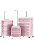 Flight Knight Pastel Cream 3-Piece Lightweight Luggage Set with Cabin Carry On (45x36x20cm)