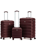 Flight Knight Pastel Cream 3-Piece Lightweight Luggage Set with Cabin Carry On (45x36x20cm)