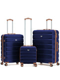 Flight Knight Pastel Cream 3-Piece Lightweight Luggage Set with Cabin Carry On (45x36x20cm)