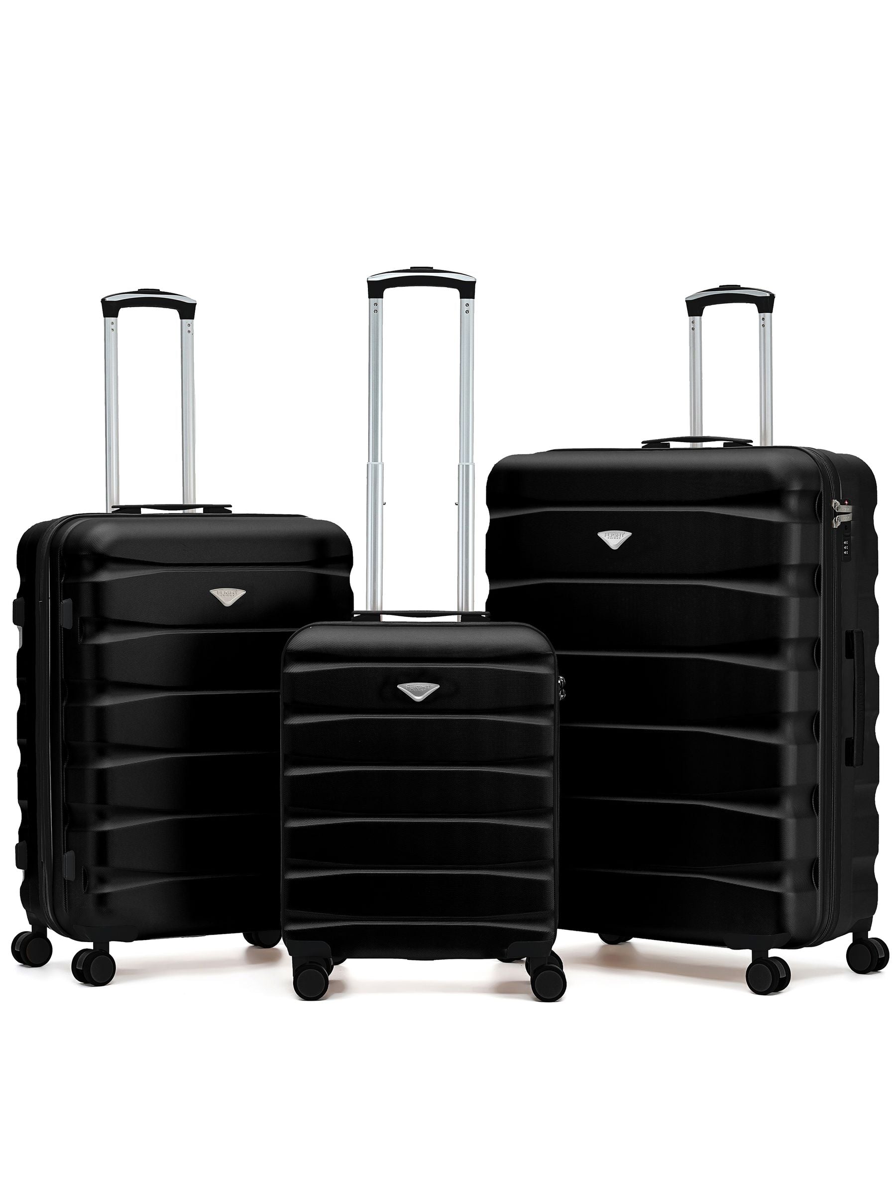 Flight Knight Black Chrome Ryanair (Priority) Over Head Luggage Cabin Case + Checked Baggage Hold Luggage