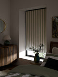 Green/white stripe blackout roller blind, ready made (British brand)
