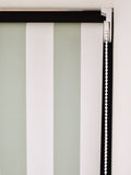 Green/white stripe blackout roller blind, ready made (British brand)