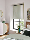Green/white stripe blackout roller blind, ready made (British brand)