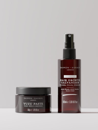 Next Daimon Barber Strengthen & Style Duo with Hair Growth Galvanizer and Yuzu Paste- Buy online at McGrocer