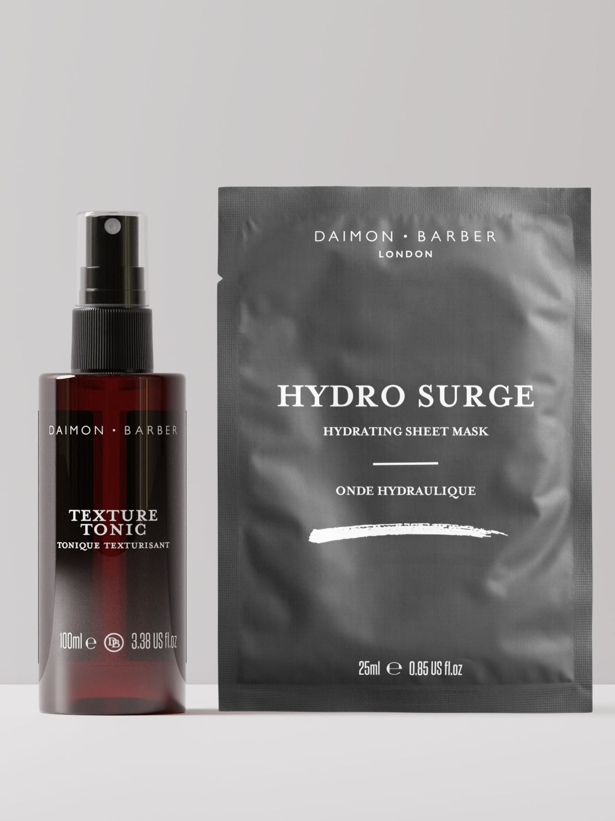 Daimon Barber grooming duo with hair tonic and face mask, UK version