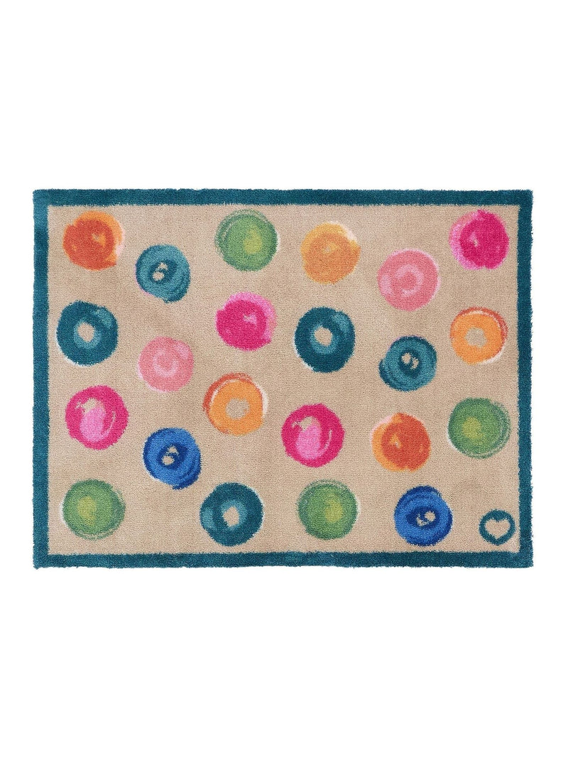 Hug Rug Beige Painted Spots doormat 65x85cm - British product