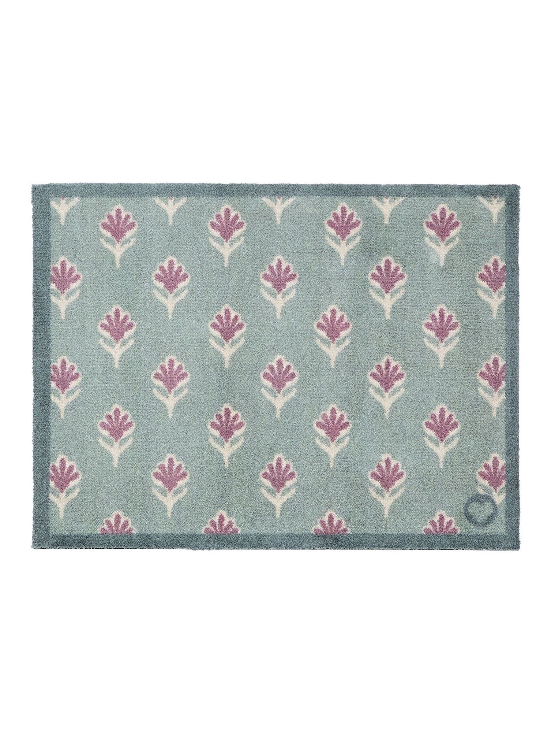Hug Rug green ditsy floral mat 65x85cm, imported from the UK