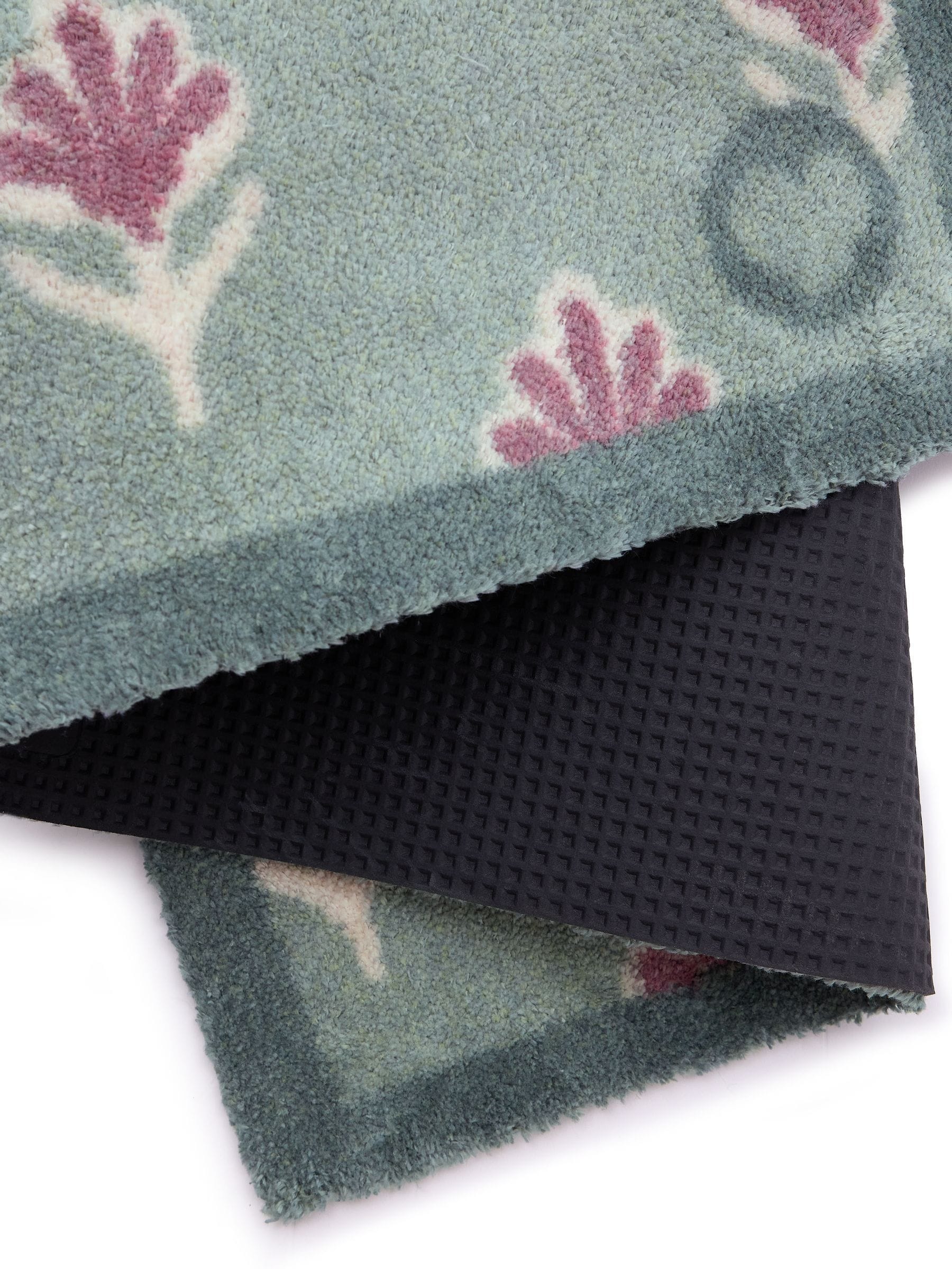 Hug Rug green ditsy floral mat 65x85cm, imported from the UK