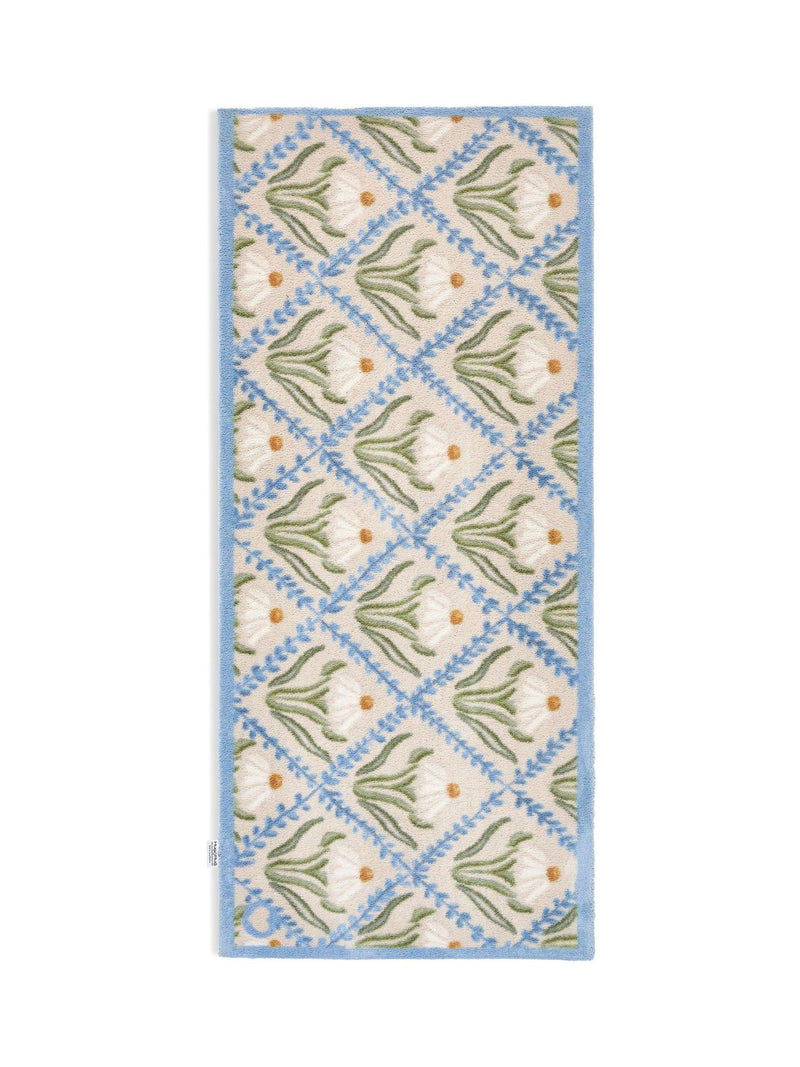 Hug Rug beige daisy trellis runner, imported from the UK