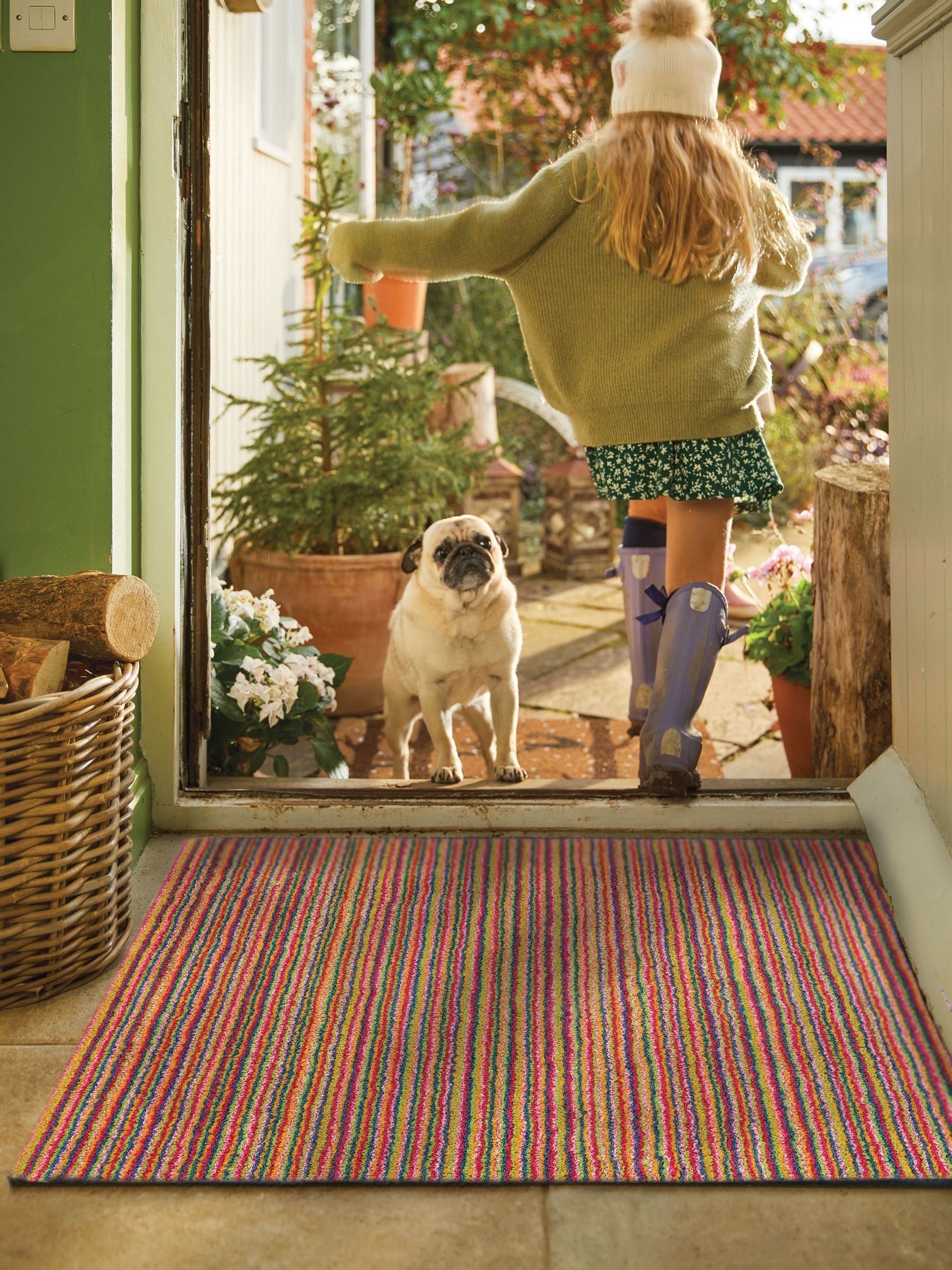 Hug Rug Candy Bright doormat, imported from the UK
