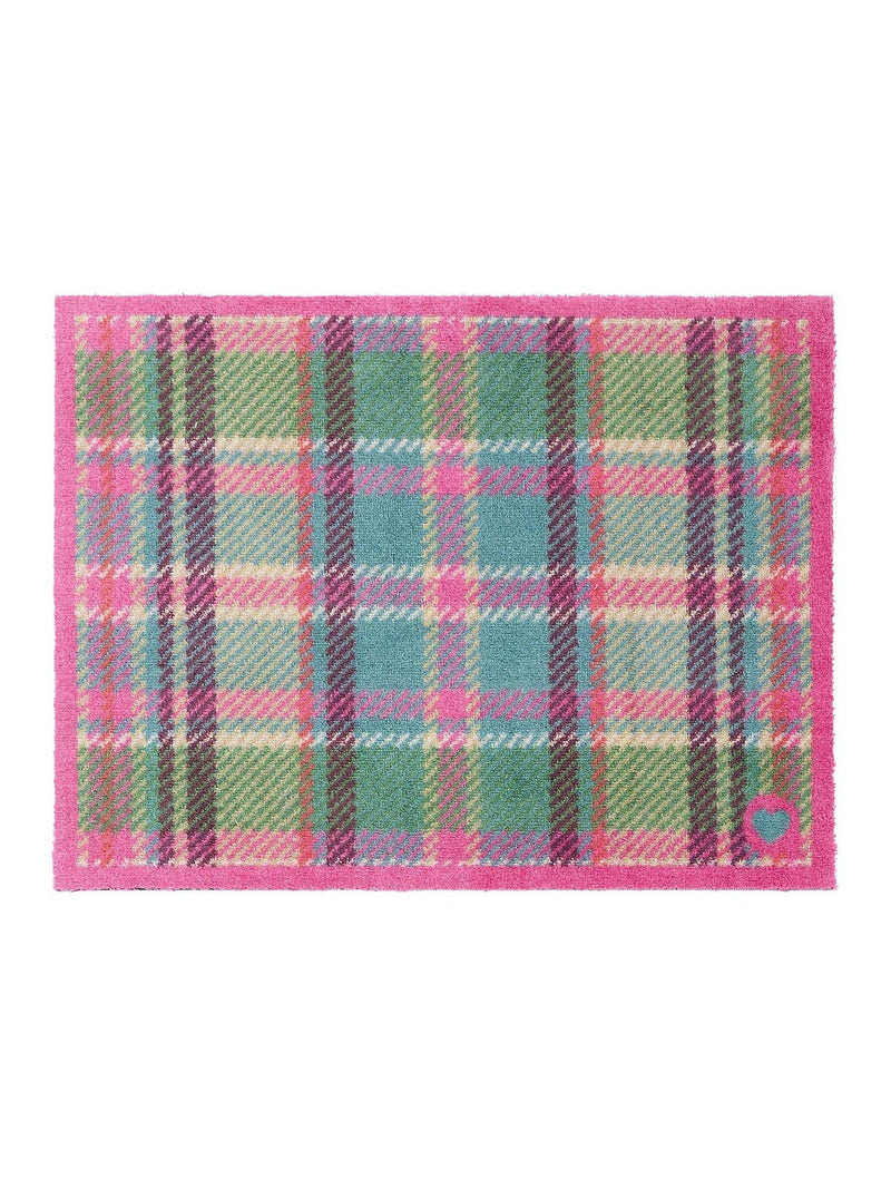 Hug Rug Pink Green Tartan doormat 65x85cm (British brand)