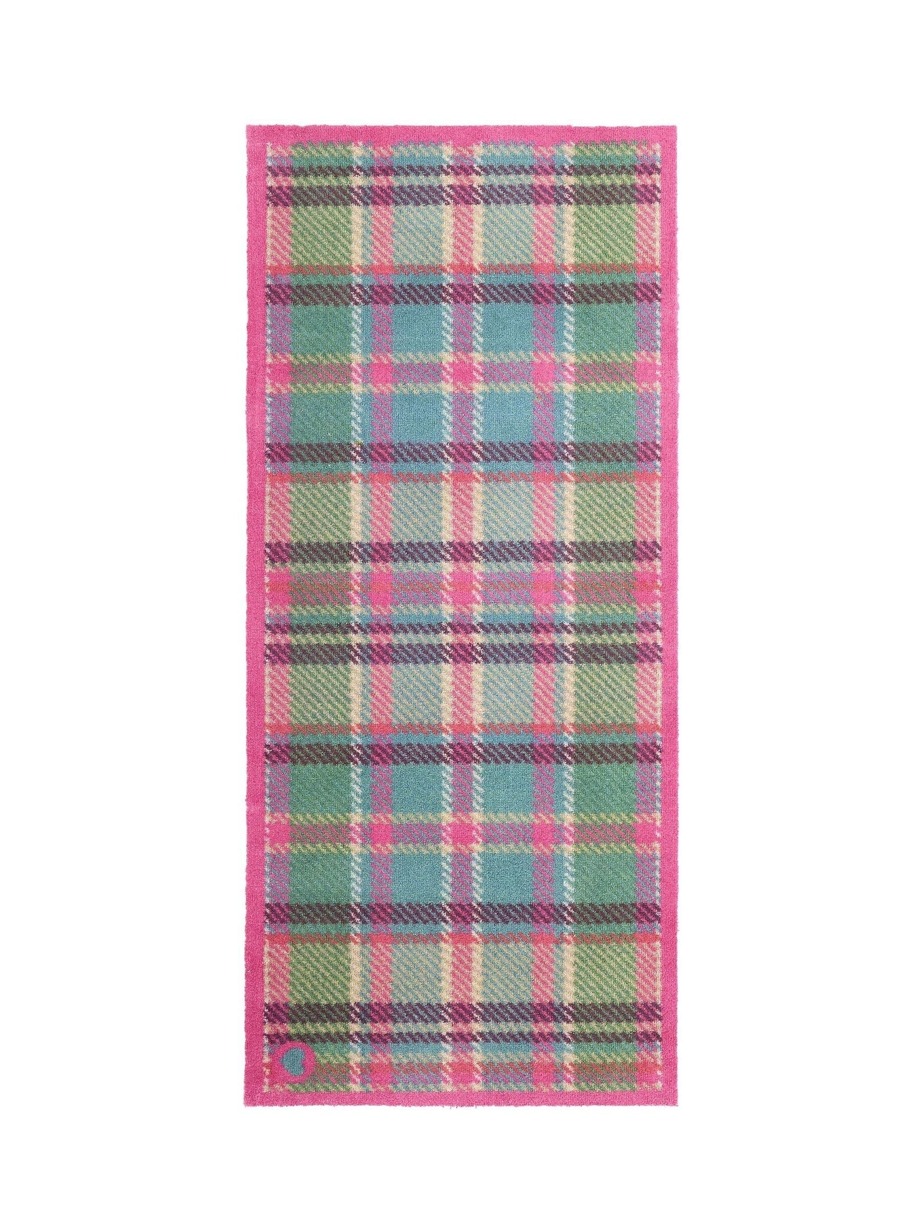 Hug Rug runner Pink/Green Tartan 65x150cm (British brand)