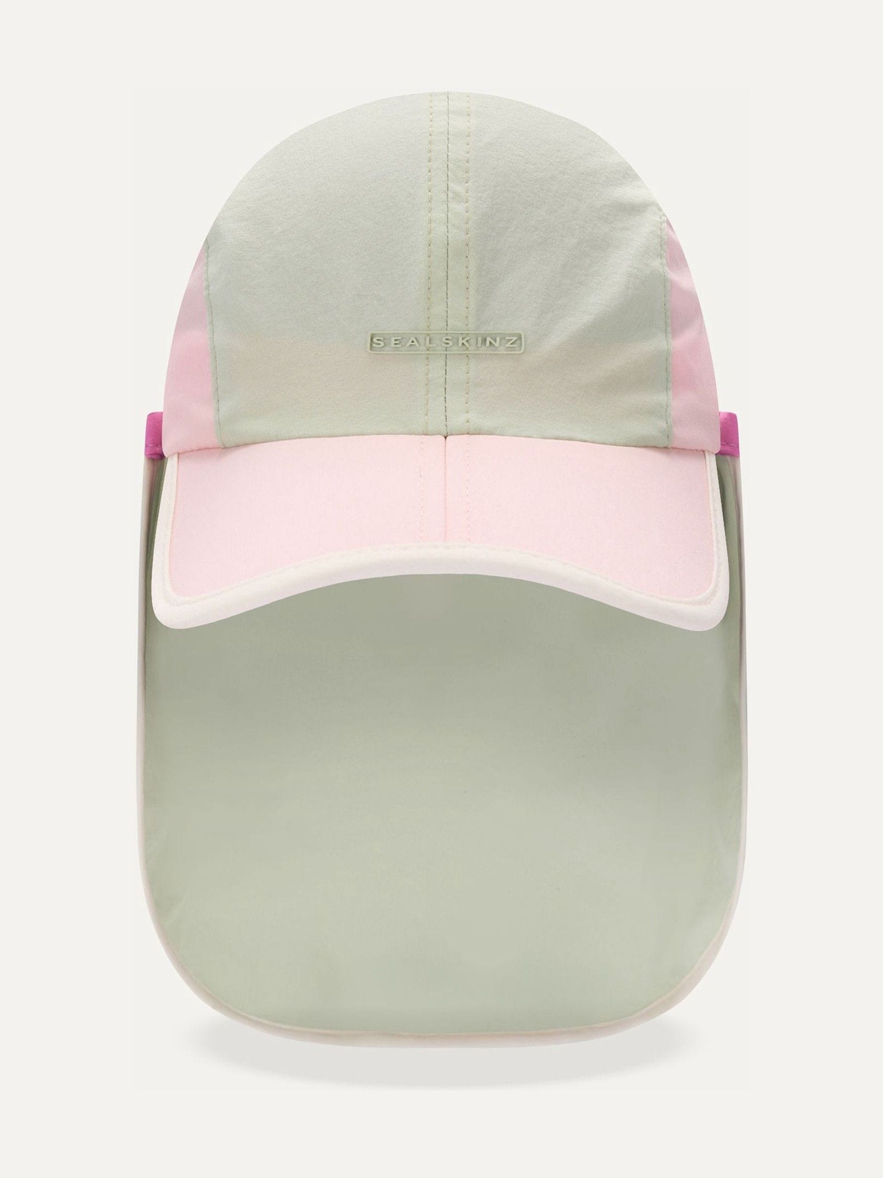 Sealskinz Broomhill kids cap in light green with neck protector, UK version