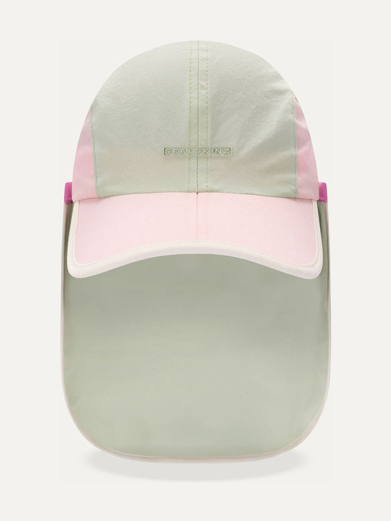 Sealskinz Broomhill kids cap in light green with neck protector, UK version