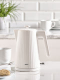 White sleek electric kettle 1.7 litre (British brand)