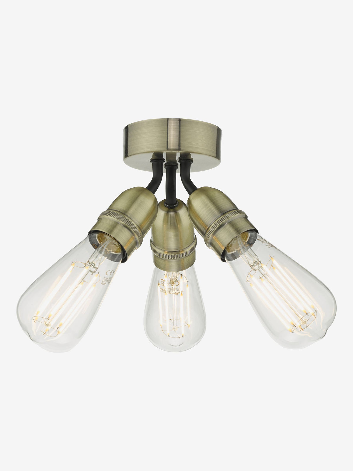 Dar Lighting Yao antique brass flush ceiling light 17.5cm, UK version