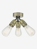 Dar Lighting Yao antique brass flush ceiling light 17.5cm, UK version