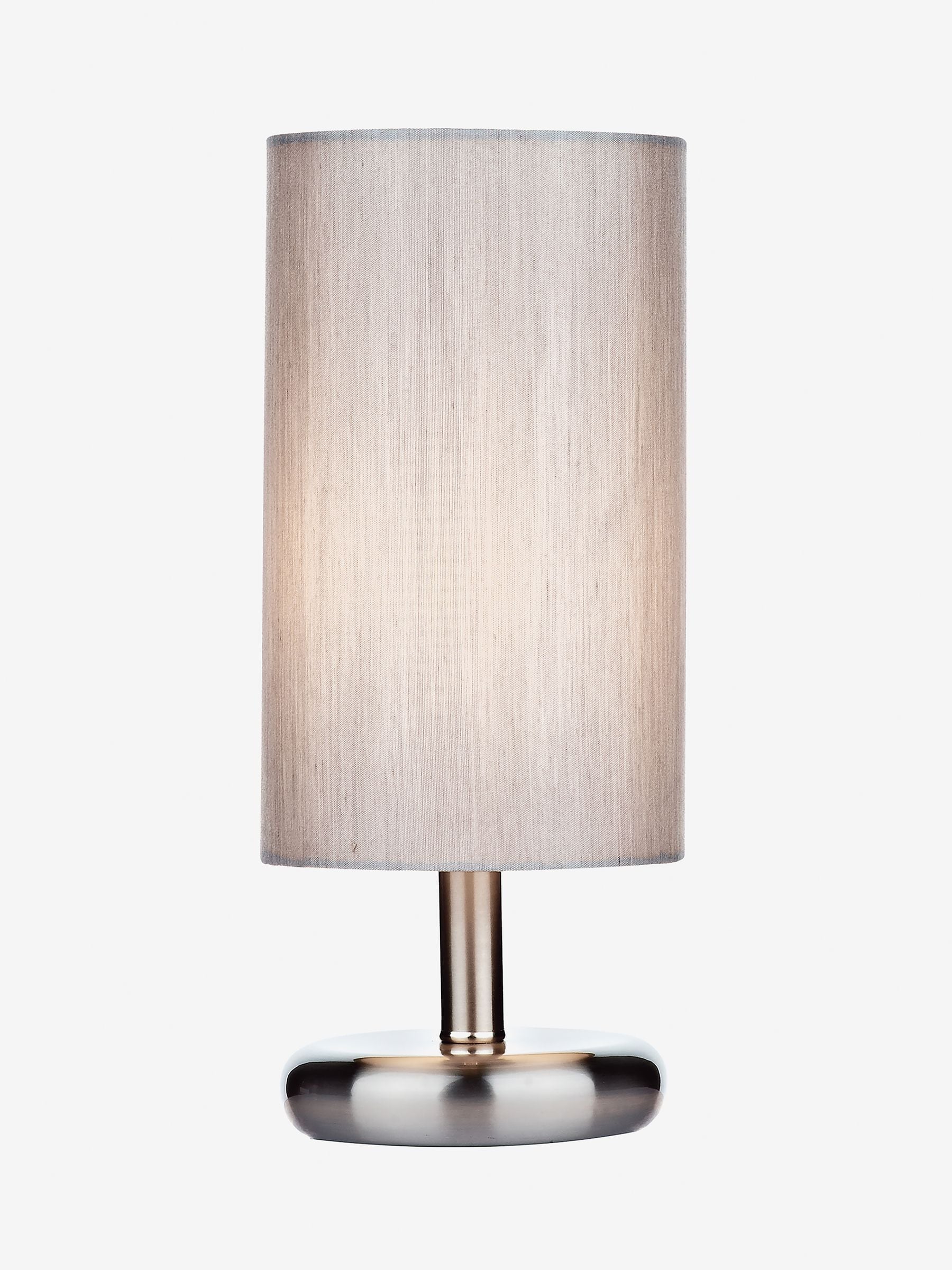 Dar Lighting Tico touch table lamp satin chrome grey shade 31cm - British product