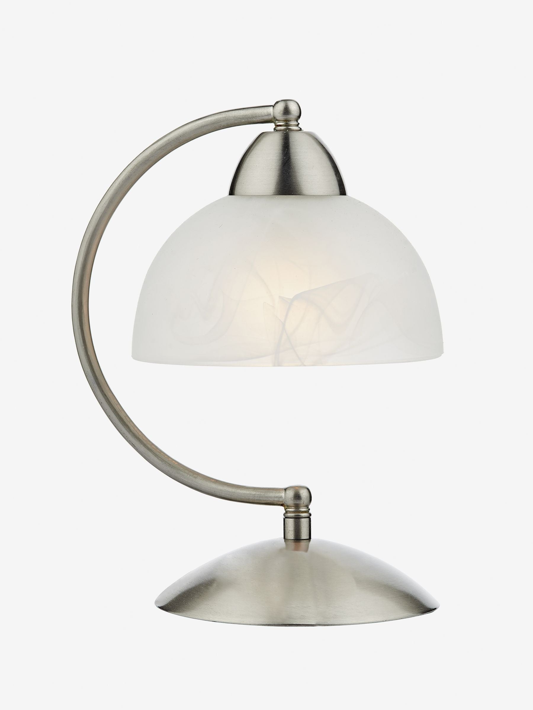 Dar Lighting Saxby satin touch table lamp alabaster glass shade (British brand)
