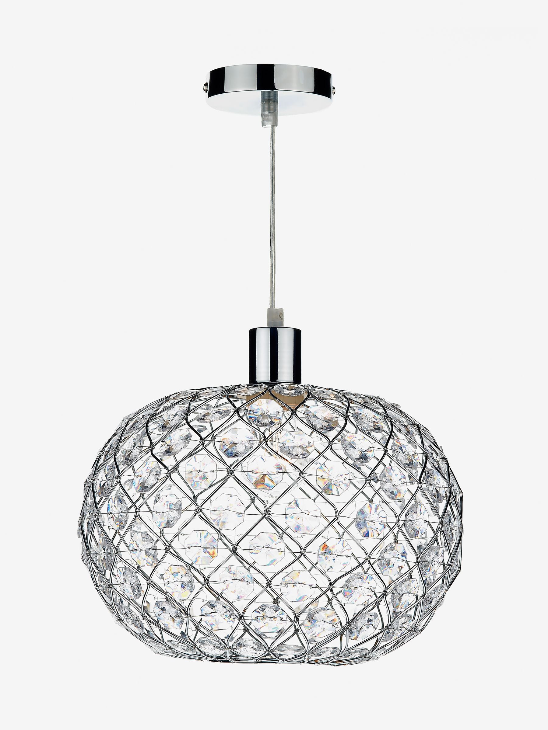 Dar Lighting Juantita polished chrome pendant light (British brand)
