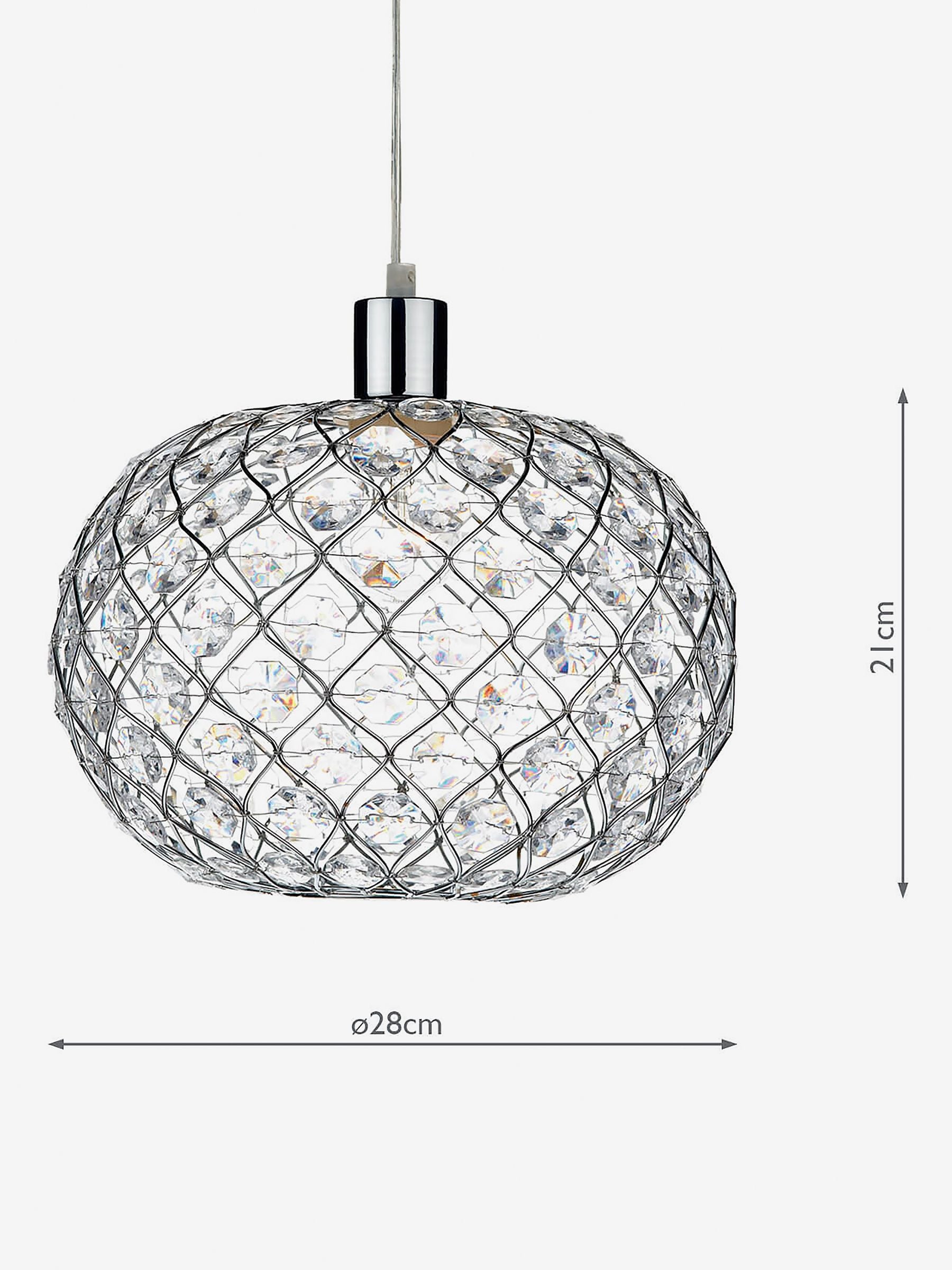 Dar Lighting Juantita polished chrome pendant light (British brand)