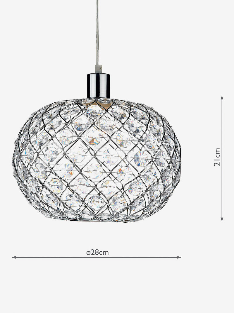 Dar Lighting Juantita polished chrome pendant light (British brand)