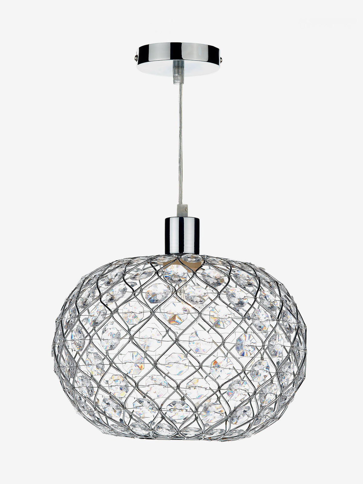 Dar Lighting Juantita polished chrome pendant light (British brand)