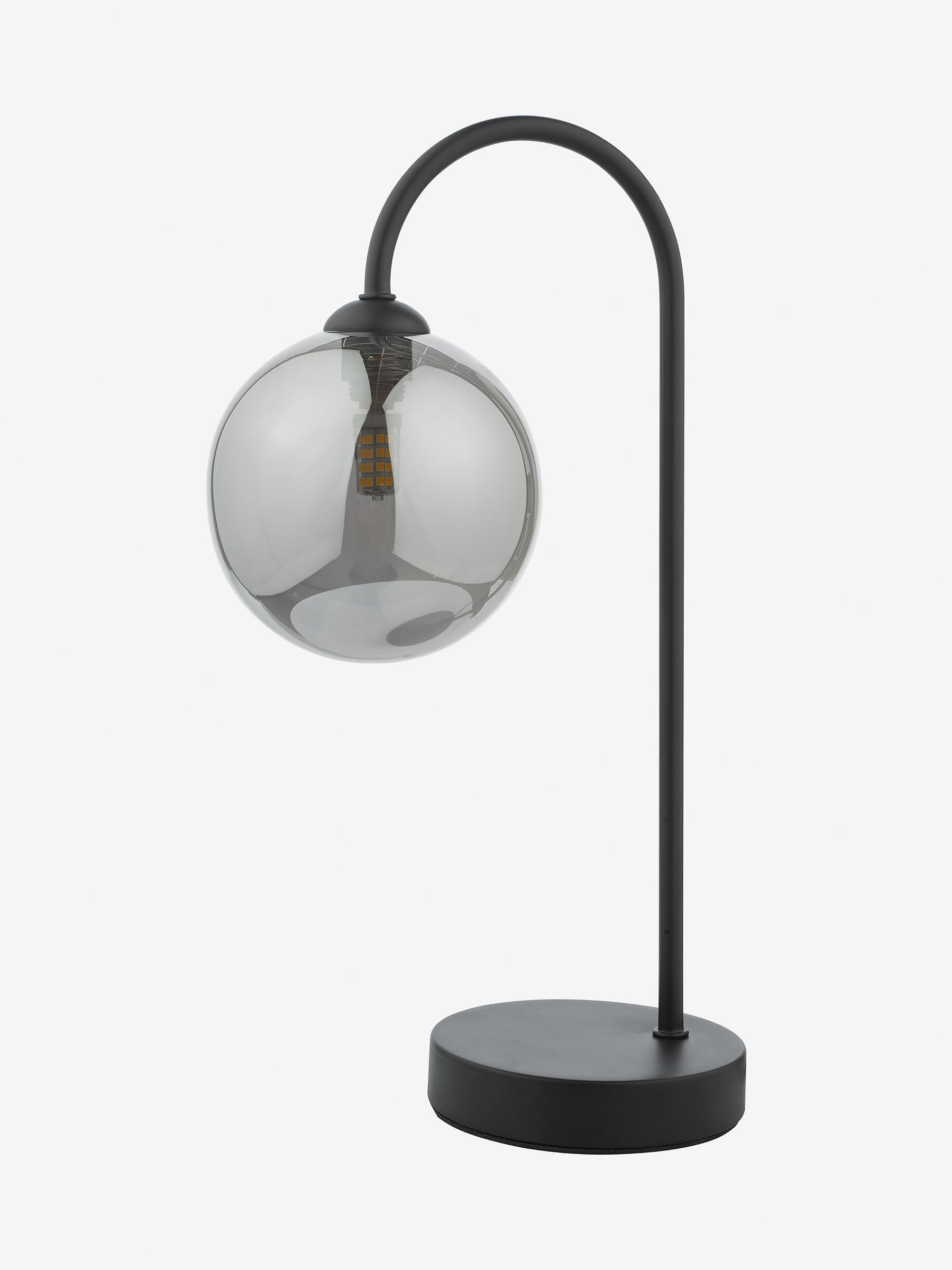 Dar Lighting Eisse touch table lamp smoked glass matt black - British product
