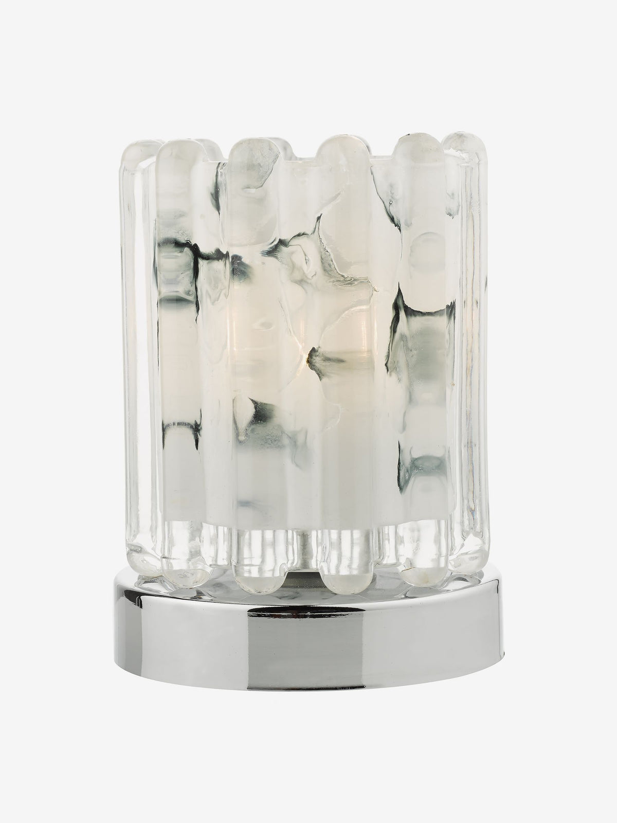 Dar Lighting Elf white glass touch table lamp H13cm, imported from the UK
