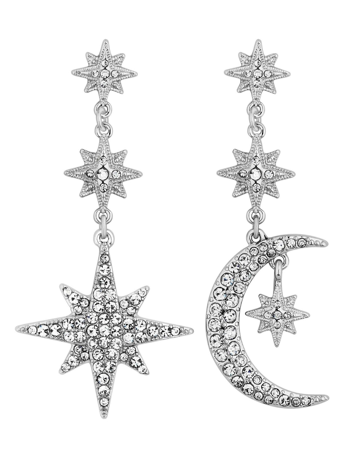 Jon Richard stars and moon drop earrings, imported from the UK