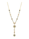 Mood gold tone multi coloured celestial Y necklace, imported from the UK