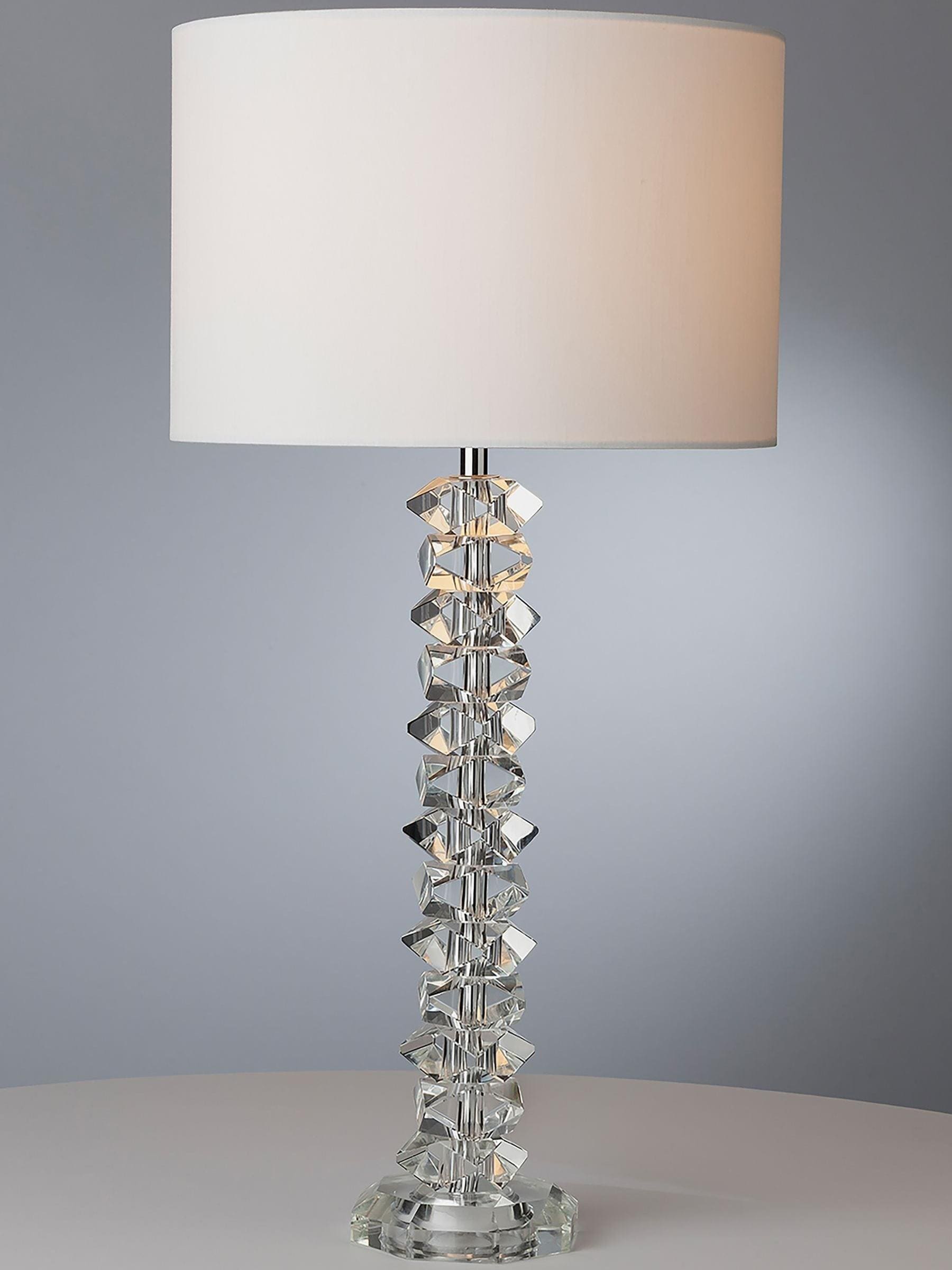 Dar Lighting polished chrome crystal table lamp 57cm, UK version